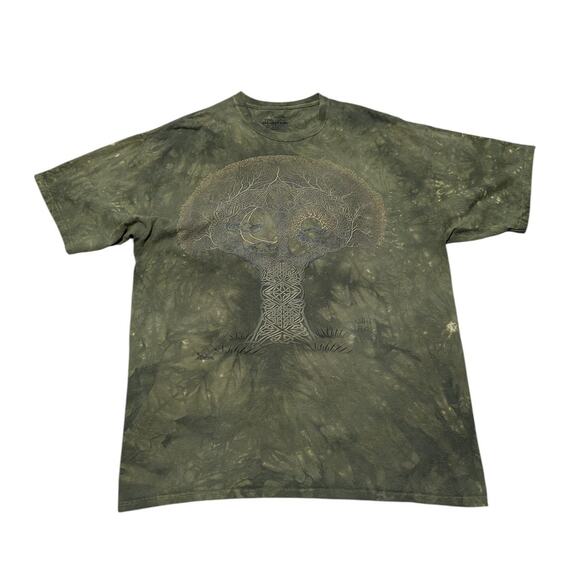 Vintage Y2K The Mountain Tree of Life Graphic Tee Shirt Mens 2XL Nature Hippie - Picture 1 of 5